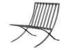 Barcelona Chair XL Rood Velvet Set | Inclusief Voetenbank | Zwart Frame