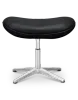 Flegg Ottoman / Hocker Zwart Leer