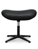 Flegg Ottoman / Hocker Zwart Leer