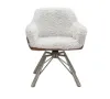 Draaibare Eetkamerstoel Nord | Taupe Sheepskin Cognac Leer  | Taupe Onderstel
