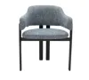 Japandi Eetkamerstoel Isamu | Blauw OTE | Zwart Onderstel