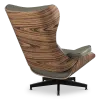 Cavel Lounge Chair Olijf Groen Leer | Naturel Palissander Schalen