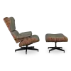 Cavel Lounge Chair Olijf Groen Leer | Naturel Palissander Schalen