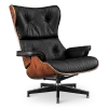 Cavel Lounge Chair Zwart Leer | Palissander Schalen