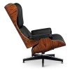 Cavel Lounge Chair Zwart Leer | Palissander Schalen