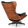 Cavel Lounge Chair Zwart Leer | Palissander Schalen