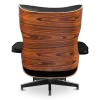 Cavel Lounge Chair Zwart Leer | Palissander Schalen