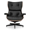 Cavel Lounge Chair Zwart Leer | Palissander Schalen