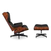 Cavel Lounge Chair Zwart Leer | Palissander Schalen