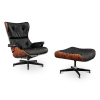 Cavel Lounge Chair Zwart Leer | Palissander Schalen