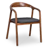 Artson Eetkamerstoel | Walnoot Hout | Zwart PU Leer