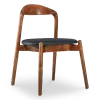 Bow Eetkamerstoel | Walnoot Hout | Zwart PU Leer
