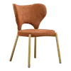 Japandi Eetkamerstoel Cho | Terracotta Chenille | Eiken