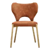 Japandi Eetkamerstoel Cho | Terracotta Chenille | Eiken