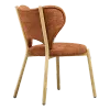 Japandi Eetkamerstoel Cho | Terracotta Chenille | Eiken