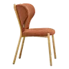 Japandi Eetkamerstoel Cho | Terracotta Chenille | Eiken