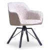 Draaibare Eetkamerstoel Nord | Taupe Sheepskin Taupe Leer  | Zwart Onderstel