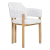 Japandi Eetkamerstoel Isamu | Wit Boucle | Eiken Onderstel