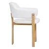 Japandi Eetkamerstoel Isamu | Wit Boucle | Eiken Onderstel