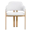Japandi Eetkamerstoel Isamu | Wit Boucle | Eiken Onderstel