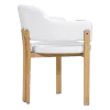 Japandi Eetkamerstoel Isamu | Wit Boucle | Eiken Onderstel