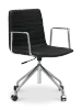 Cavel Lincoln Bureaustoel | Zwart PU Leer | Chroom