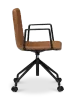 Cavel Lincoln Bureaustoel | Cognac PU Leer | Mat Zwart