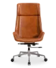 Bureaustoel Charles Cognac Leer, Essen Hout