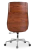 Bureaustoel Charles Zwart Leer, Palissander Hout