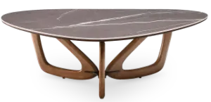 Japandi Salontafel Butterfly | Antraciet Keramiek | Walnoot Onderstel