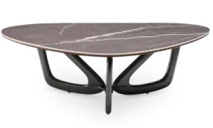 Japandi Salontafel Butterfly | Antraciet Keramiek | Zwart Onderstel