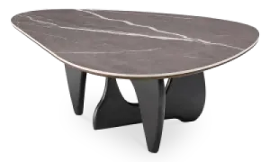 Japandi Salontafel Sabi | Antraciet Keramiek | Zwart Onderstel