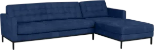 Florence Knoll Hoekbank Kings Blue Velvet (Hoek Links)