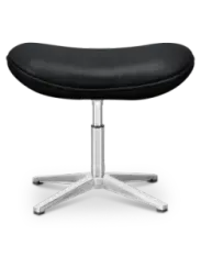 Flegg Ottoman / Hocker Zwart Leer
