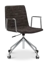 Cavel Lincoln Bureaustoel | Bruin OTE Stof | Chroom