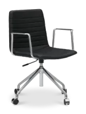 Cavel Lincoln Bureaustoel | Zwart PU Leer | Chroom