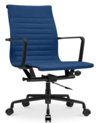 Cavel CD 117 Bureaustoel Blauw Linnen | Zwart Frame