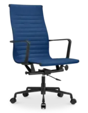 Cavel CD 119 Bureaustoel Blauw Linnen | Zwart Frame