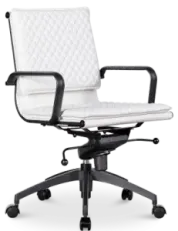 Diamond Softpad Bureaustoel Wit | Lage Rug