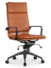 Diamond Softpad Bureaustoel Cognac | Hoge Rug