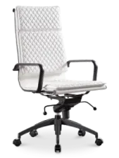 Diamond Softpad Bureaustoel Wit | Hoge Rug