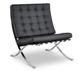Paviljoen Chair XL Zwart Leer