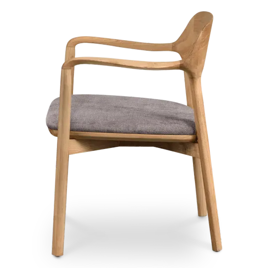 Kennedy Eetkamerstoel | Naturel Essen | Grijs Bruin Chenille