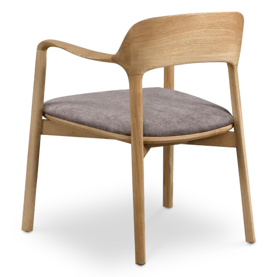 Kennedy Eetkamerstoel | Naturel Essen | Grijs Bruin Chenille