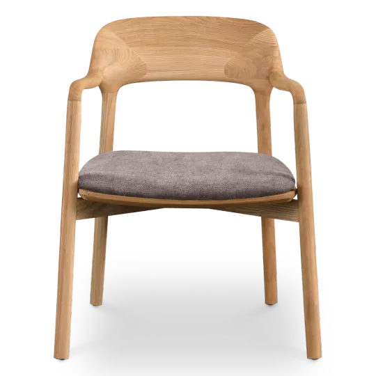 Kennedy Eetkamerstoel | Naturel Essen | Grijs Bruin Chenille