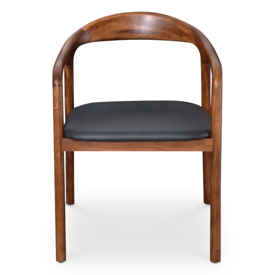 Artson Eetkamerstoel | Walnoot Hout | Zwart PU Leer