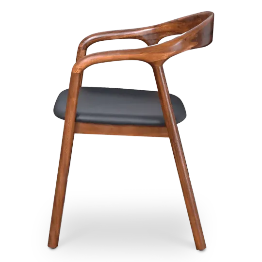 Artson Eetkamerstoel | Walnoot Hout | Zwart PU Leer