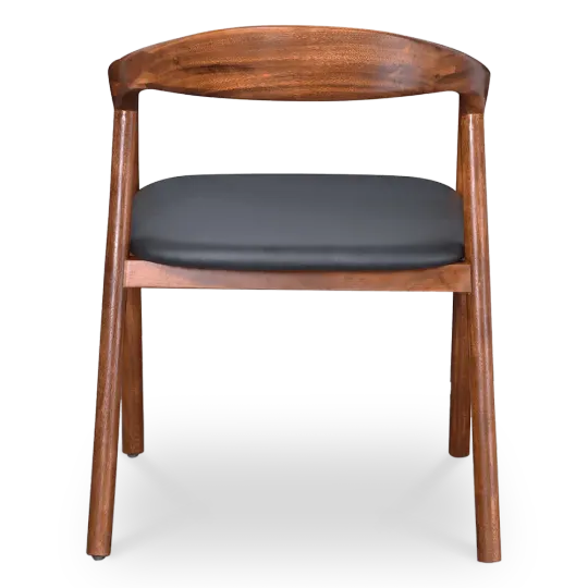 Artson Eetkamerstoel | Walnoot Hout | Zwart PU Leer