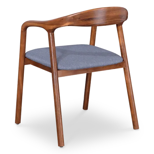 Artson Eetkamerstoel | Walnoot Hout | Grijs Linnen Artson Chair Notenhout Grijs Linnen zijaanzicht