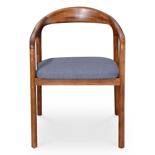 Artson Eetkamerstoel | Walnoot Hout | Grijs Linnen Artson Chair Notenhout Grijs Linnen vooraanzicht